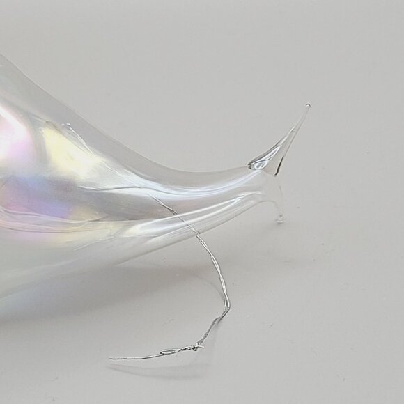 Silvestri Handblown Iridescent Glass Whale Ornament Christmas Holiday Mint - Picture 8 of 10